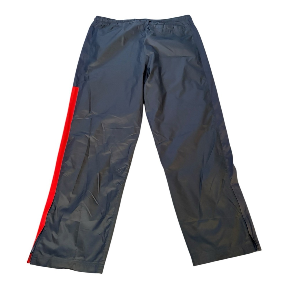 Nike Track Lined Pants Athletic Warm Up Men Sz XL Baggy Red Gray Zip Ankles Y2K - Picture 11 of 16